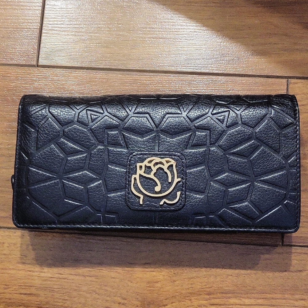 Black Embossed Leather Wallet